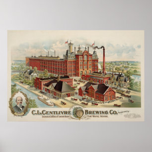 Poster C.L. Centlivre Brewing Company Factory Buildings.
