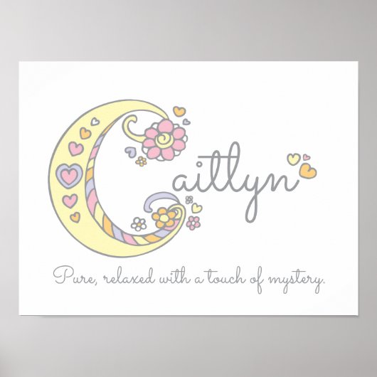 Poster C monogramme art Caitlyn filles nom signifiant aff (Devant)