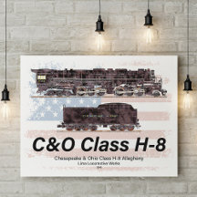 C&O Class H-8 Allegheny Locomotive - American flag