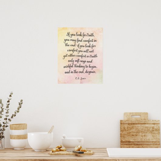 Poster C.S. Lewis Vérité Citation d'art Imprimer (Cuisine)