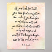 Poster C.S. Lewis Vérité Citation d'art Imprimer (Devant)