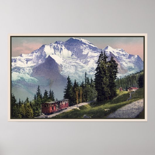 Poster ca 1900 Jungfrau Mountain Muerren Railroad (Devant)