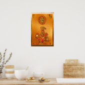 Poster Ça arrive ! Motif amérindien AZTEC 3D (Cuisine)