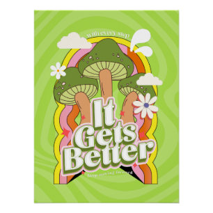 Poster Ça devient mieux Personnalisation de Good Vibes