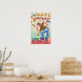 Poster Ça Me Frappe, Cartoon Man Bowling (Cuisine)