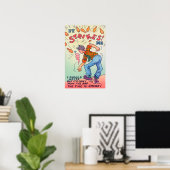 Poster Ça Me Frappe, Cartoon Man Bowling (Bureau à domicile)