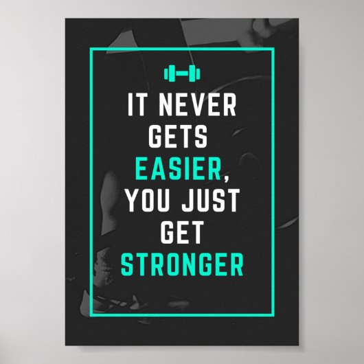 Poster Ça ne devient jamais plus facile gymnase inspirati (Devant)