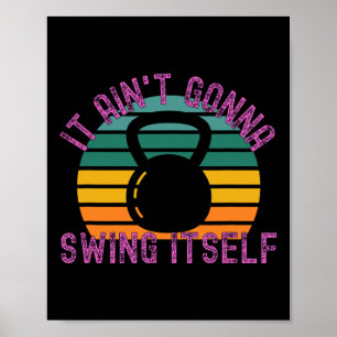Poster Ça ne va pas se voiler Drôle Kettlebell Worko
