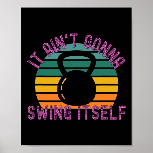 Poster Ça ne va pas se voiler Drôle Kettlebell Worko (Devant)