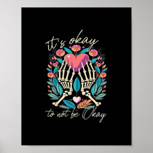 Poster Ça Ne Va Pas - Squelette Mains Avec Coeur