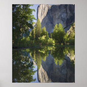 Poster CA, Parc national de Yosemite, El Capitan reflété 