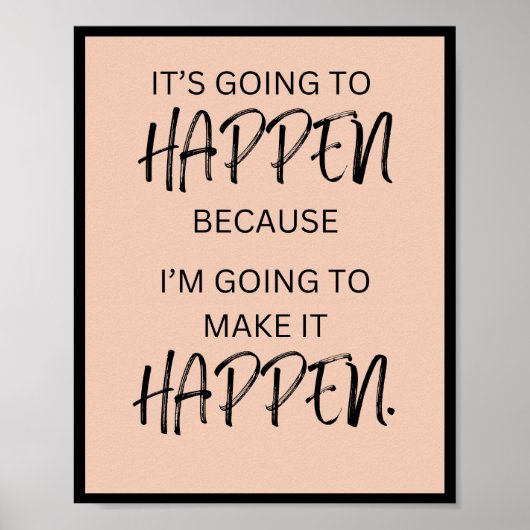 Poster Ça va arriver parce que je vais le faire (Devant)