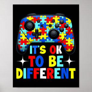 Poster Ça va être différent Autisme contrôleur de jeu B