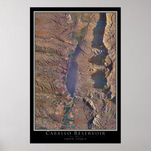 Poster Caballo Lake New Mexico From Space Satellite Art