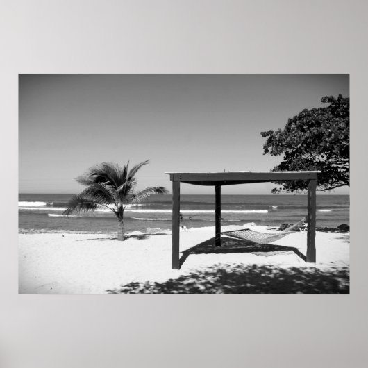 Poster Cabana by the Beach - Labedee Haiti 2012 BW 3534 (Devant)