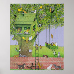Poster Cabane dans un arbre de chat