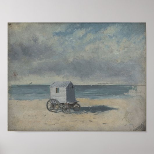 Poster Cabane de bain sur la plage (1876) James Ensor (Devant)