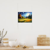 Poster Cabane de forêt de montagne Art (Cuisine)