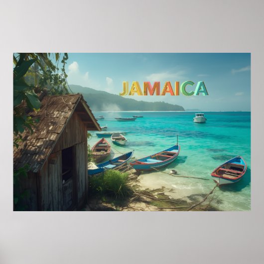 Poster cabane de pêche jamaïcaine (Devant)