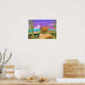Poster "Cabane de plage sur une plage au clair de lune" " (Cuisine)