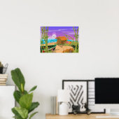 Poster "Cabane de plage sur une plage au clair de lune" " (Bureau à domicile)