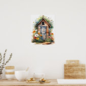 Poster Cabane extérieure Aquarelle 4 (Cuisine)