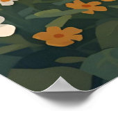 Poster Cabane rustique de campagne avec des fleurs sauvag (Coin)