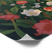 Poster Cabane rustique de campagne avec fleurs sauvages  (Coin)