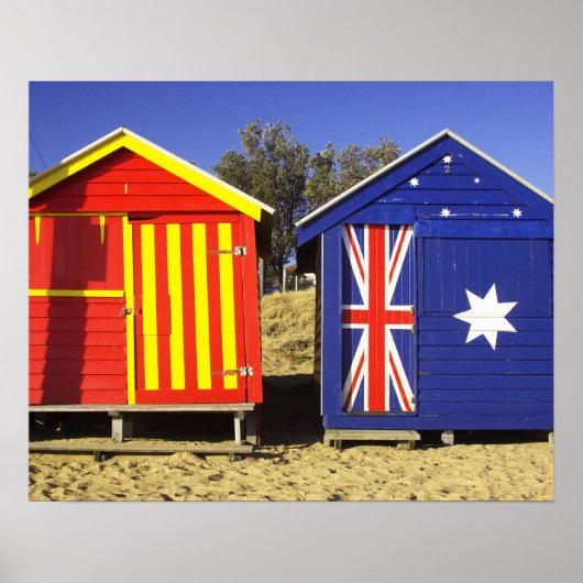 Poster Cabanons de bain, plage de Middle Brighton, Port 2 (Devant)
