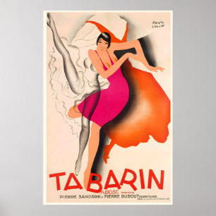 Poster Cabaret Tabarin Paris France Publicité Vintage