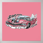 Poster cabbar baba drive sur cadillac rose (Devant)
