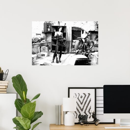 Poster Cabine à vélo avec fusil et Jack (Bureau à domicile)