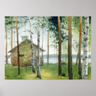 Poster Cabine dans les bois