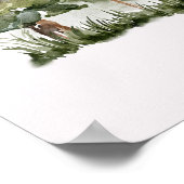 Poster Cabine d'aquarelle dans la forêt de pins verts (Coin)