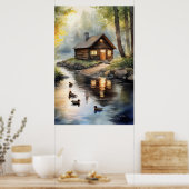 Poster Cabine de journal sur la rivière 2 (Cuisine)