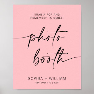 Poster Cabine de photo rose   simple rappelez-vous de sig