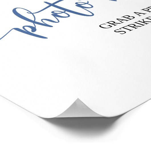 Poster Cabine de photobooth de mariage hivernal bleu chin (Coin)