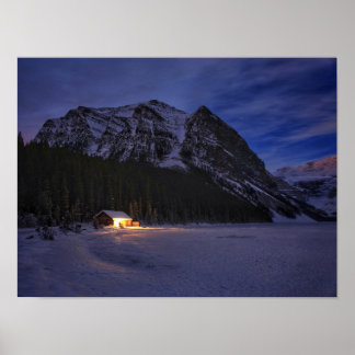 Poster Cabine d'hiver dans les bois