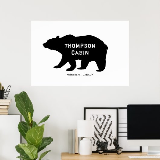 Poster Cabine d'ours rustique (Bureau à domicile)