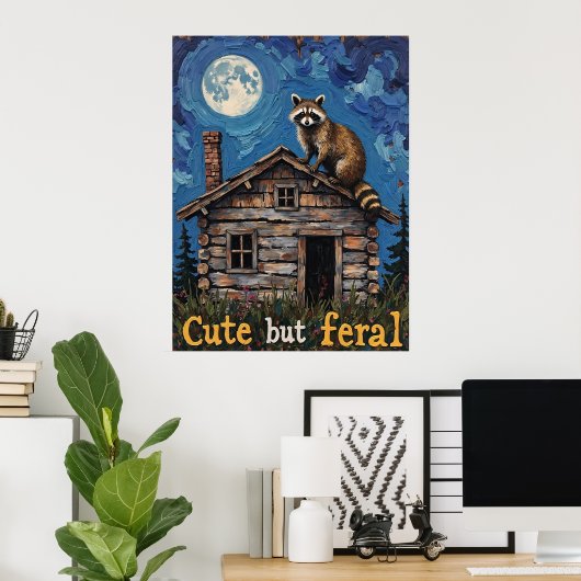 Poster Cabine Dweller : Une perche nocturne de Raccoon (Bureau à domicile)