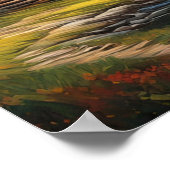 Poster Cabine en bois par les sommets enneigés (Coin)