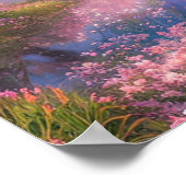 Poster Cabine Enchantante au milieu des Sakura Trees (Coin)