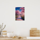 Poster Cabine Enchantante au milieu des Sakura Trees (Cuisine)