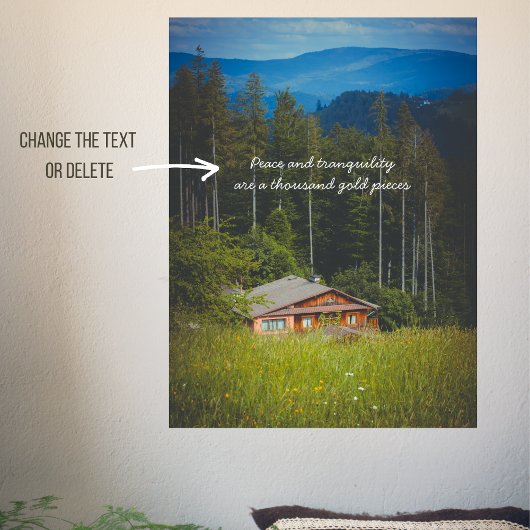 Poster Cabine forestier sous les montagnes