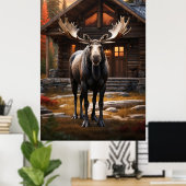 Poster *~* Cabine naturel AP49 MOOSE Forest Cottage (Bureau à domicile)