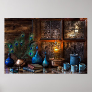 Poster Cabine par lamplique sceau de cuivre plumes livres