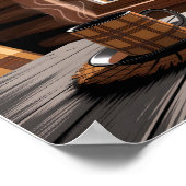 Poster Cabine Plaid Café Automne Forêt Rustique Accueil A (Coin)