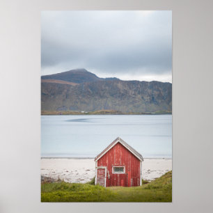 Poster Cabine rouge Ramberg Lofoten