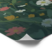 Poster Cabine rustique de campagne avec fleurs sauvages (Coin)