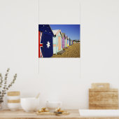Poster Cabines de Bain, Plage de Middle Brighton, Port (Cuisine)